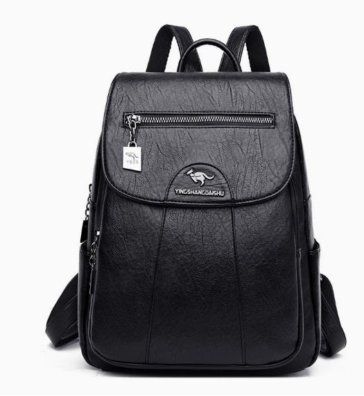 Stylish Multi-Pocket Leather Backpack Stornfield