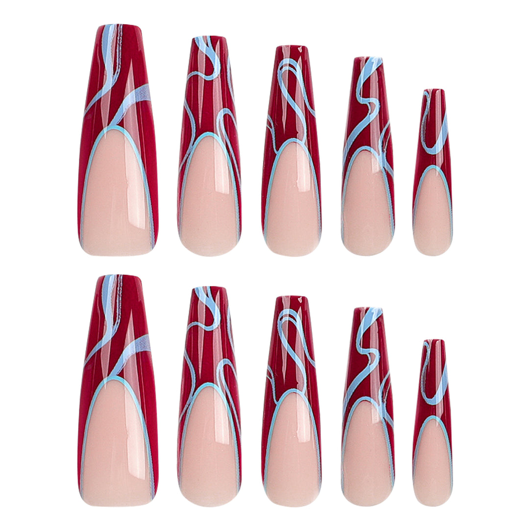 Artistic acrylic nails with floral and graphic accents Stornfield