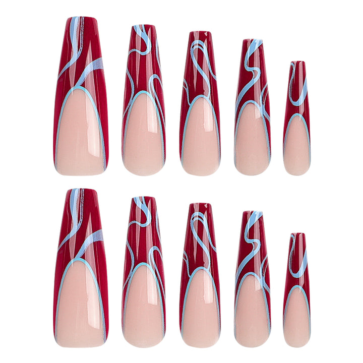 Artistic acrylic nails with floral and graphic accents Stornfield
