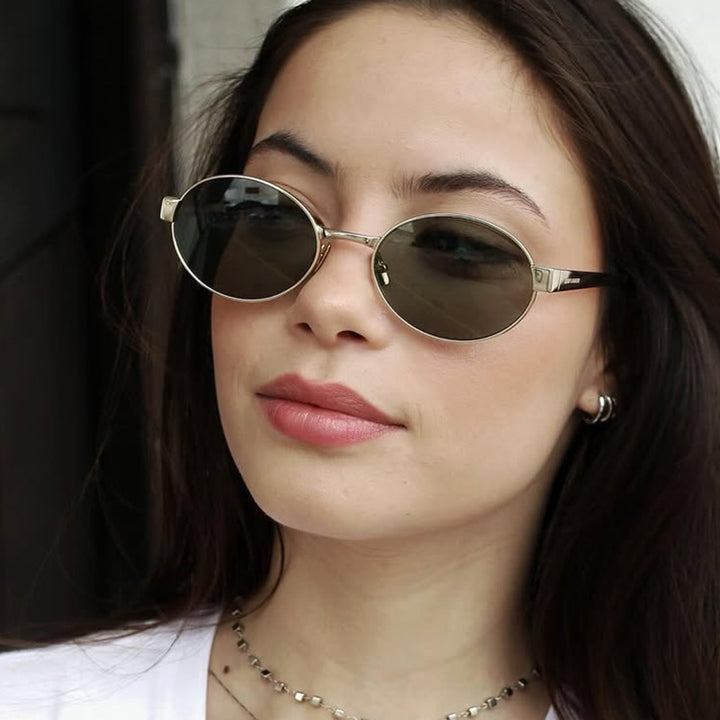 Women's round glasses with elegant metal frame and adjustable nose pads Stornfield