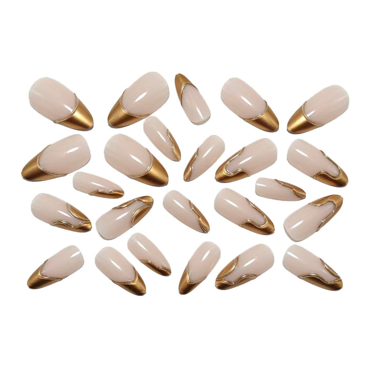 Artificial nails in elegant stiletto design with gold accents Stornfield