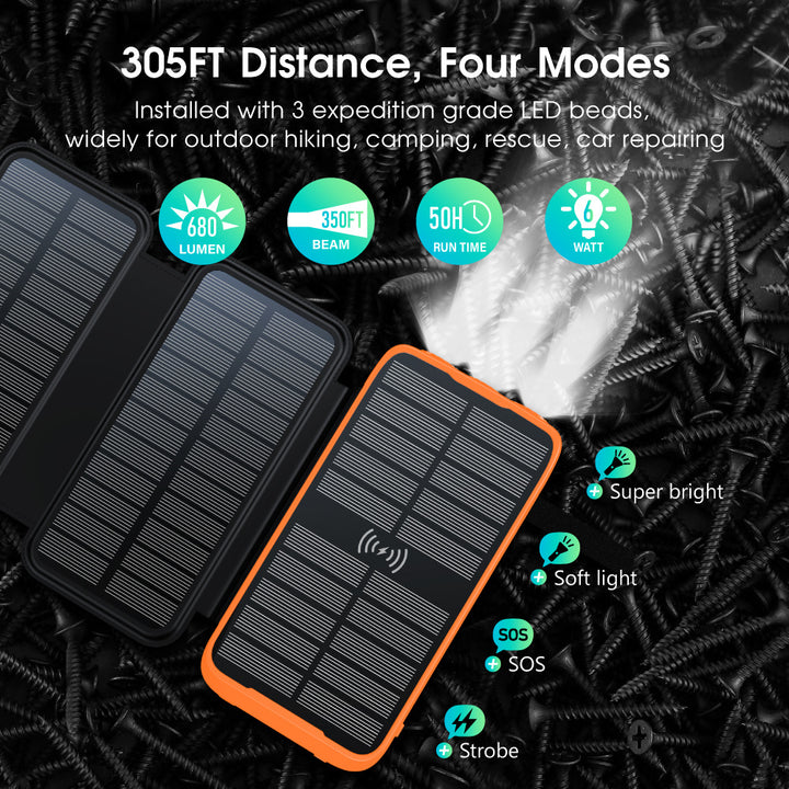Solar Power Bank with Wireless Charging Function by Stornfield