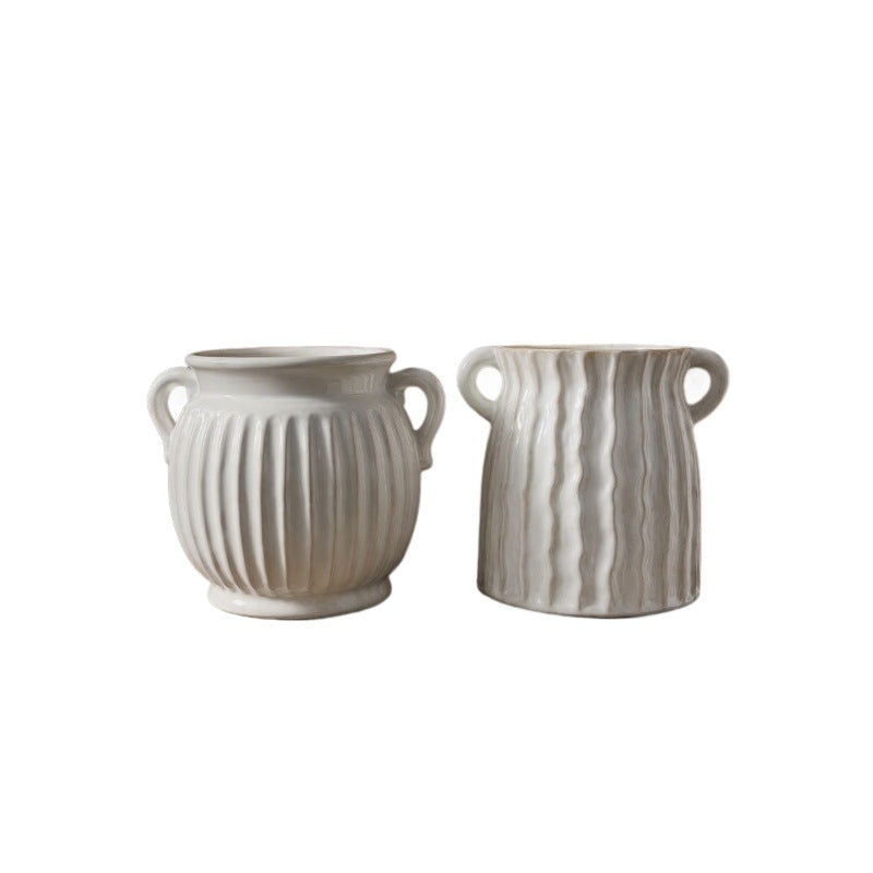 Elegant ceramic container with patterns Stornfield