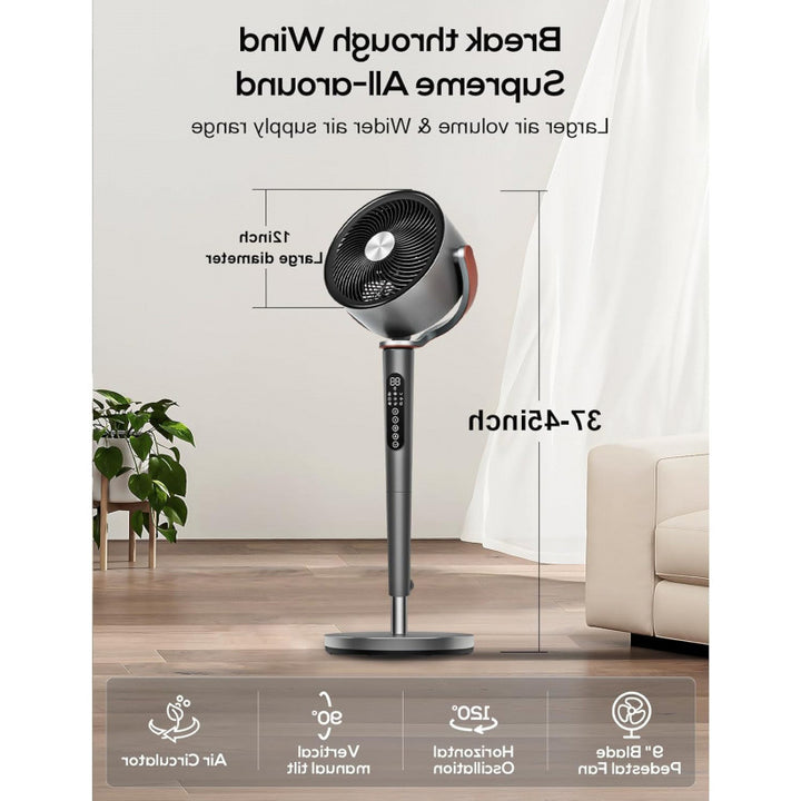 Unisex Stand Fan with High-Performance Features and Remote Control Stornfield