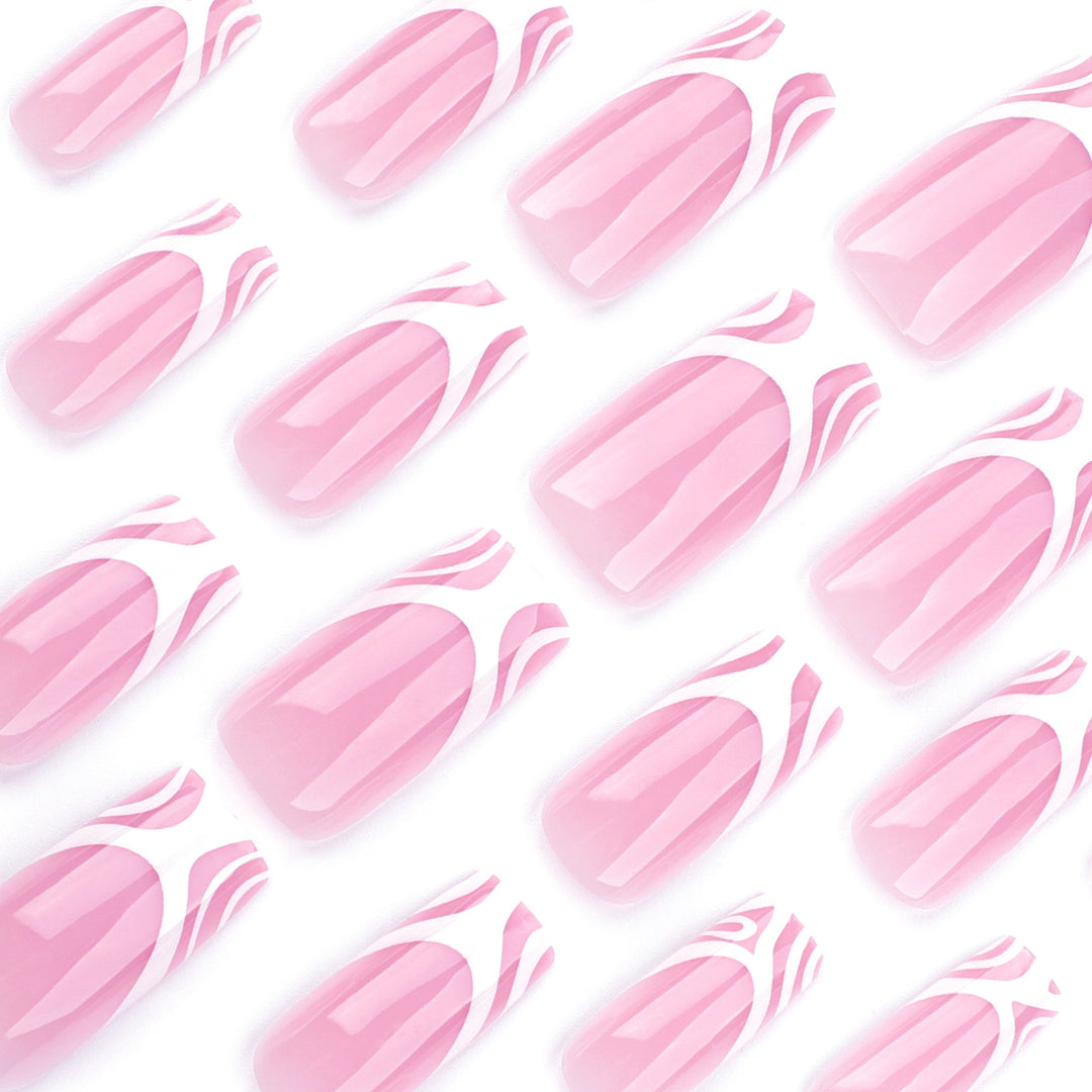 Artful nail extensions with translucent design and elegant lines Stornfield