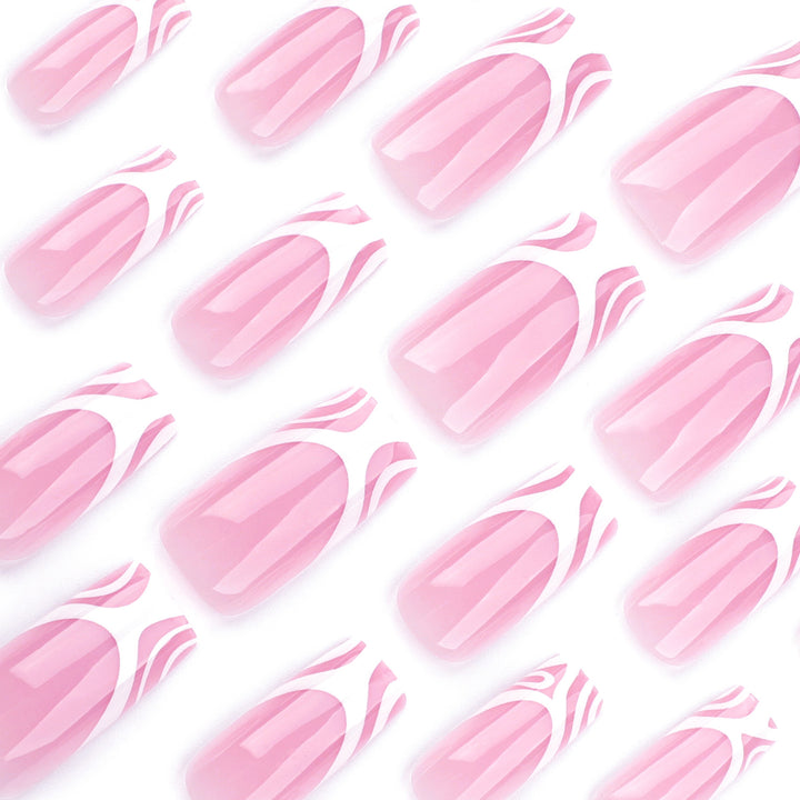 Artful nail extensions with translucent design and elegant lines Stornfield