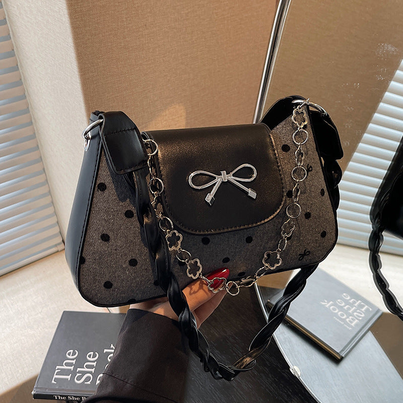 Classic Polka Dot Handcrafted Shoulder Bag