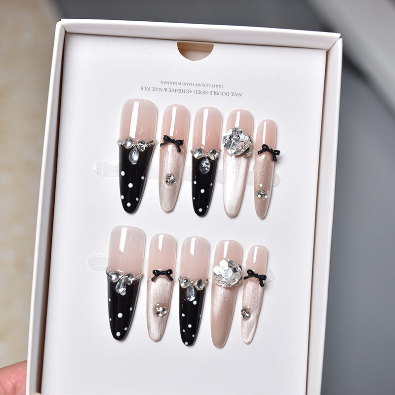 Premium Crystal-Decorated Stiletto Press-On Nail Extensions Stornfield