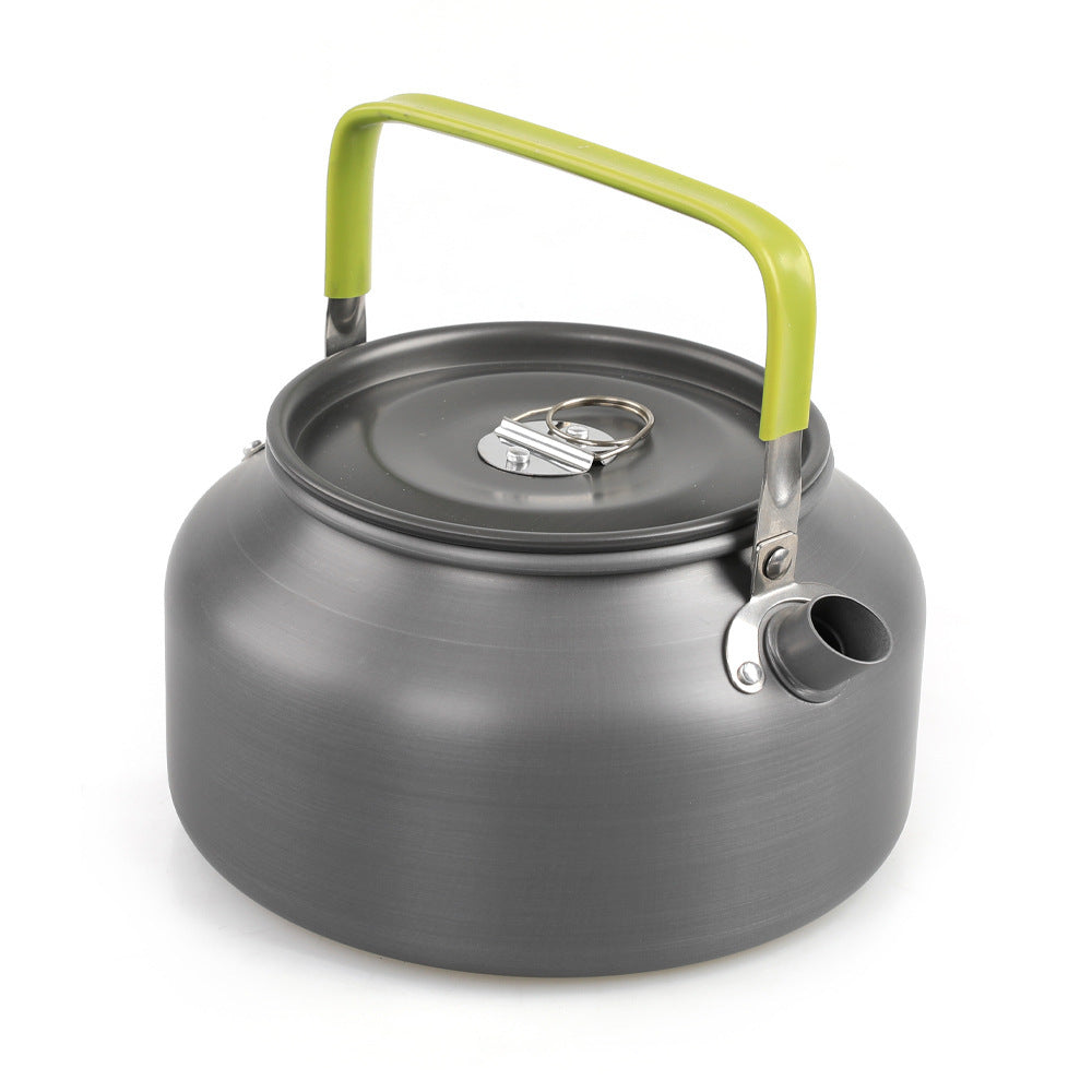 lightweight portable camping kettle with foldable silicone-grip handle and compact storage Stornfield