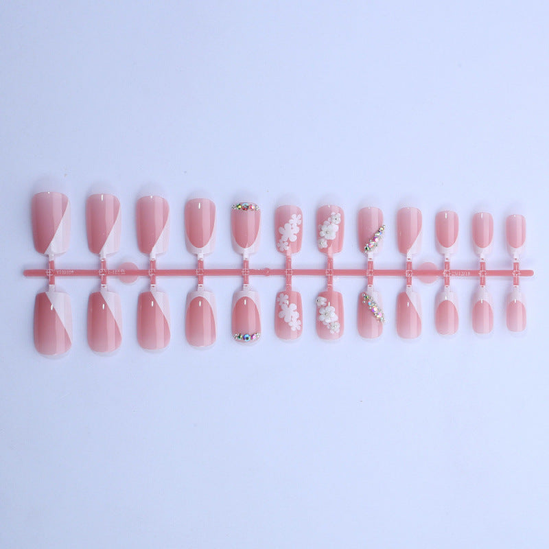 Decorative French Tip Press-On Nail Set