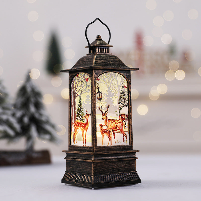 Decorative Lantern with Holiday Scenes