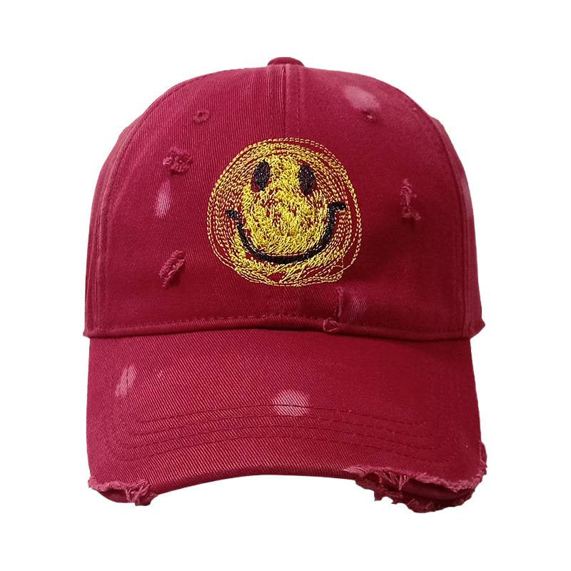 Women's Distressed Smiley Face Baseball Cap Stornfield