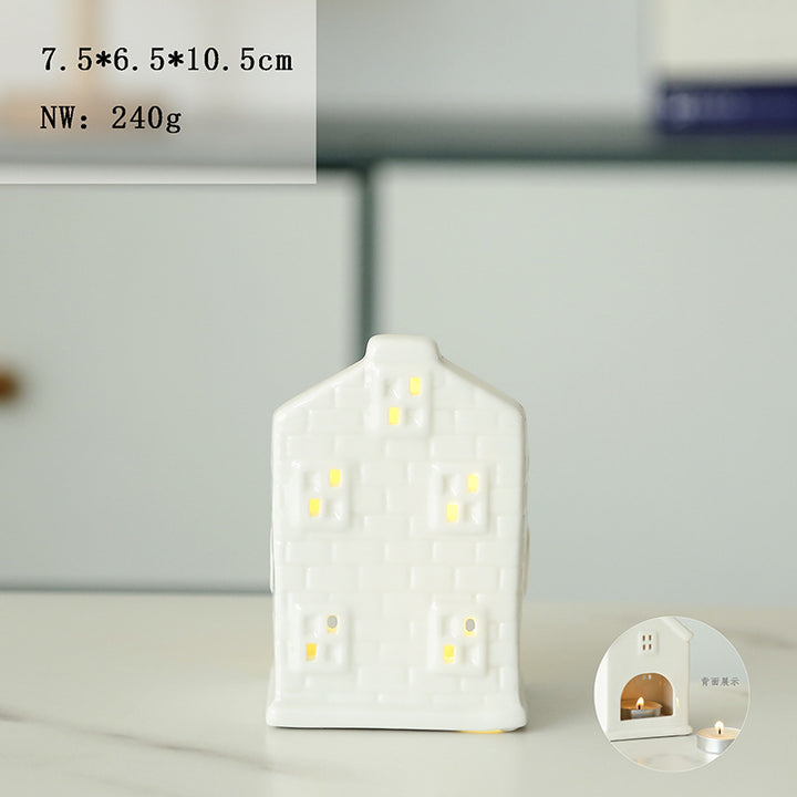 Ceramic House-Shaped Tea Light Holder Stornfeild