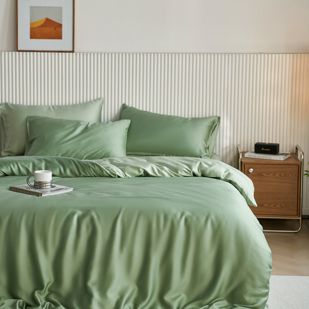 Luxurious satin bedding set with silky soft touch and extra soft pillowcases