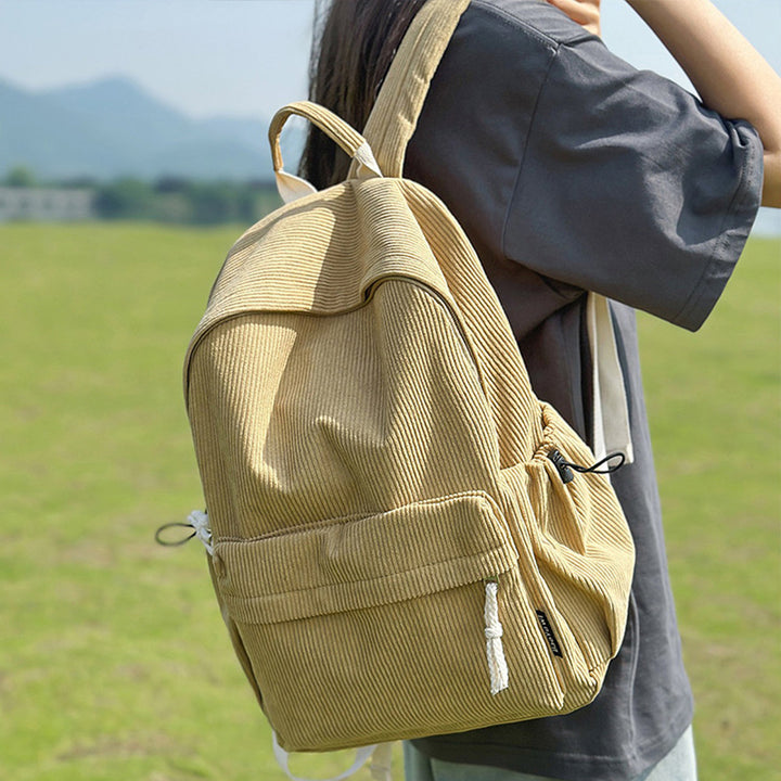 Corduroy Textured Casual Backpack Stornfield