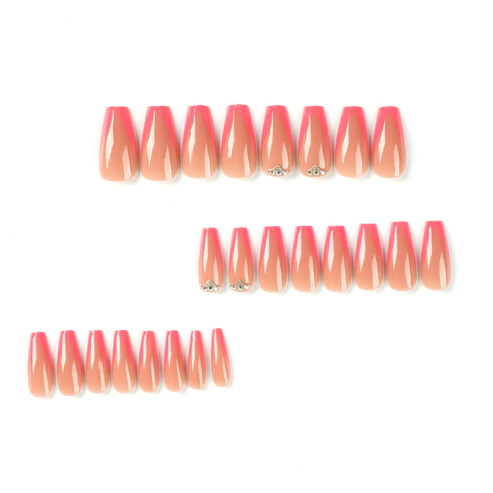 Artful Nail Extensions with Neon Tips and Rhinestone Decoration Stornfield