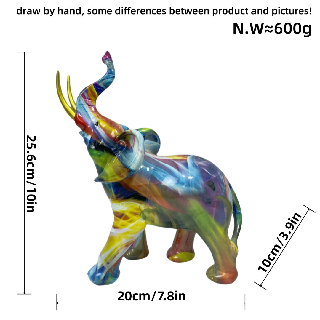 Creative elephant figurine with colorful design Stornfield