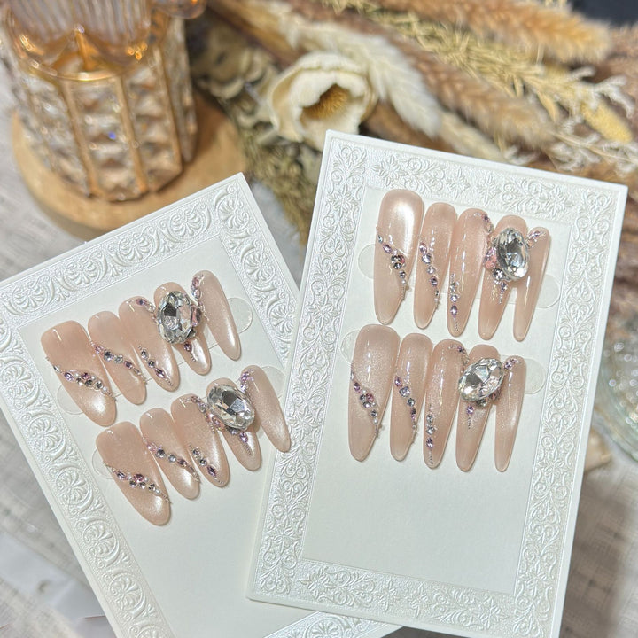 Glamorous Rhinestone-Embellished Stiletto Press-On Nails Stornfield