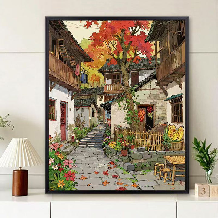 Scenic Village Landscape Art Print Stornfield
