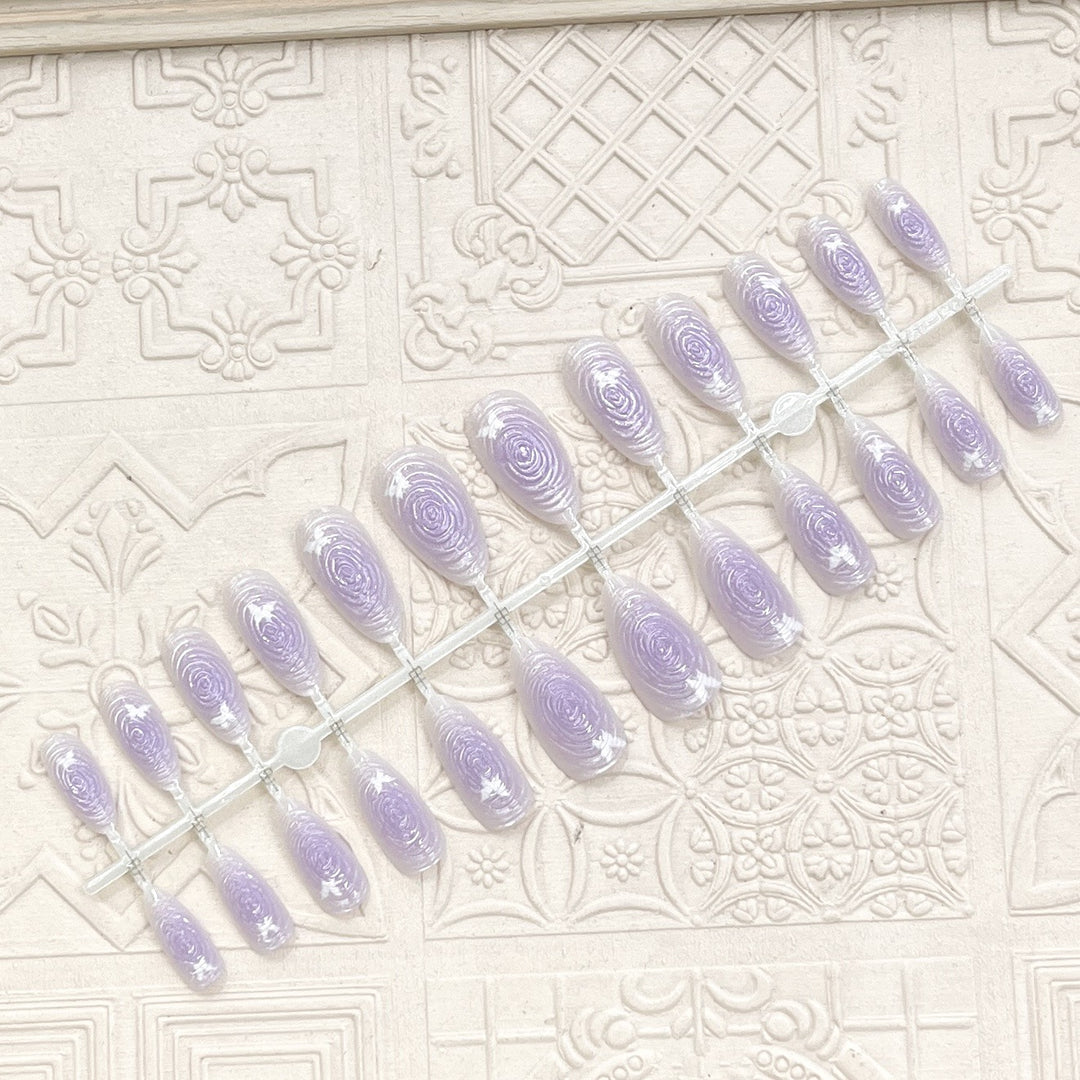 Artistic Floral-Accent Press-On Nail Set Stornfield