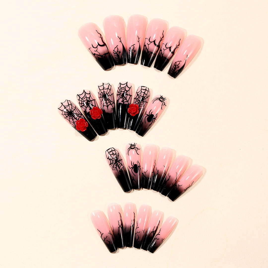 Gothic-Inspired 3D Halloween Nail Art Extensions Stornfield