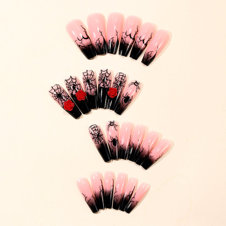 Gothic-Inspired 3D Halloween Nail Art Extensions Stornfield