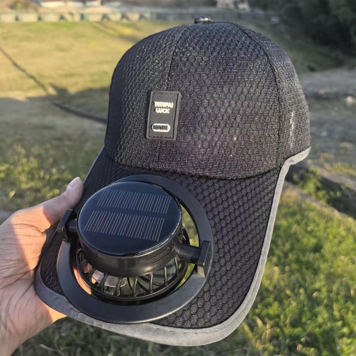 Solar-powered baseball cap with detachable solar fan and breathable honeycomb fabric Stornfield