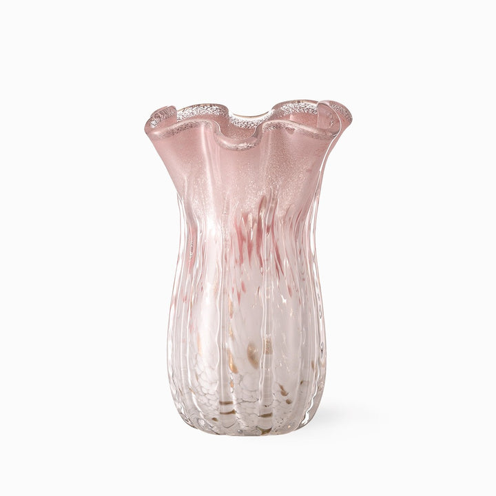 Sculptural Rippled Art Glass Decorative Vase Stornfield
