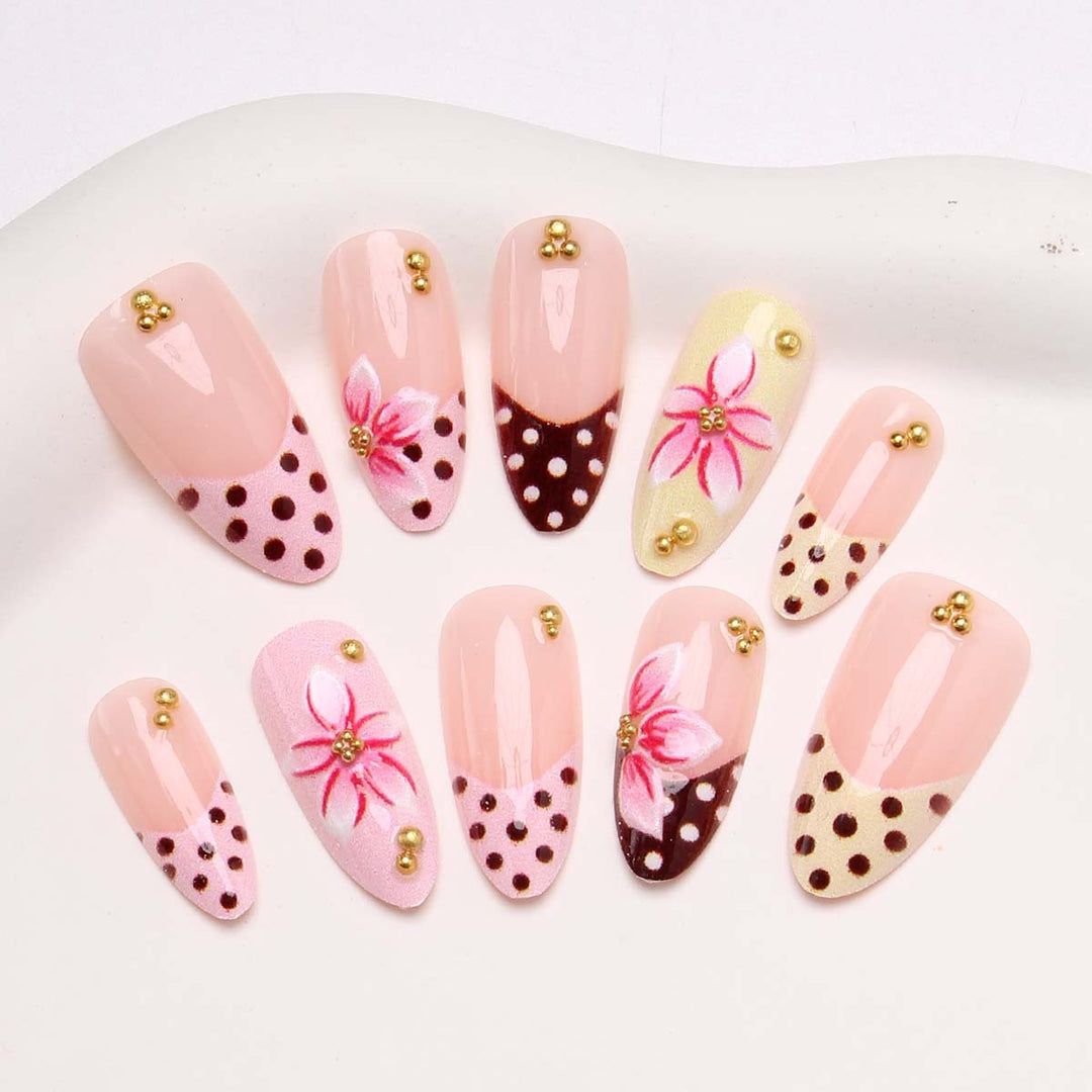 Artistic Floral Press-On Nail Tips Stornfield