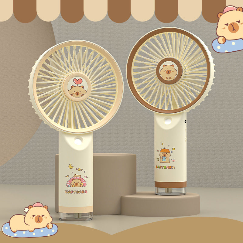 Unisex Portable Hand Fan with Playful Capybara Design Stornfield