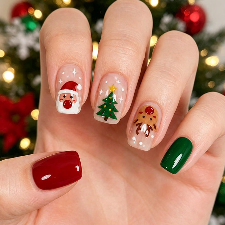 Festive Holiday-Themed Nail Art Set Stornfield