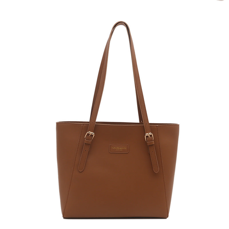 Elegant Faux Leather Tote Bag with Scarf Detail