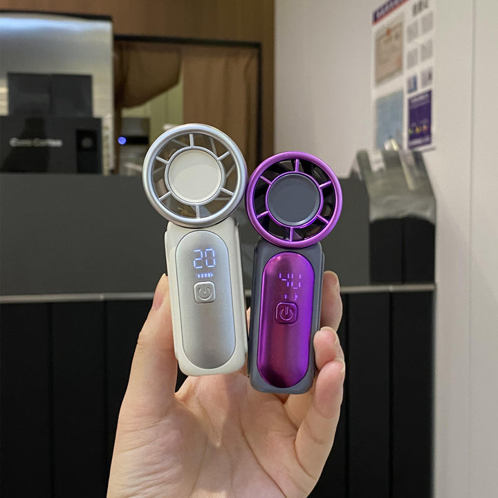 Unisex nan compact USB rechargeable bladeless handheld fan with digital LED display Stornfield