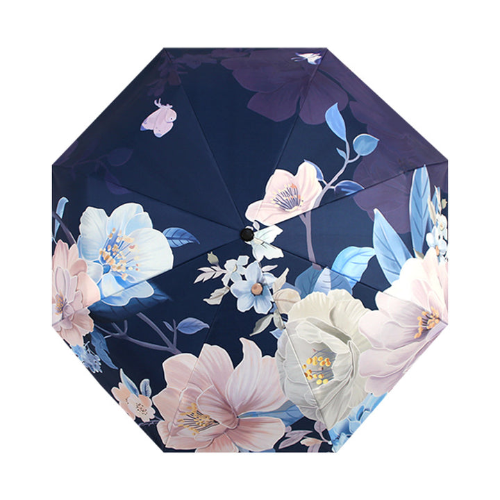 Ladies folding umbrella with artistic flower pattern Stornfield