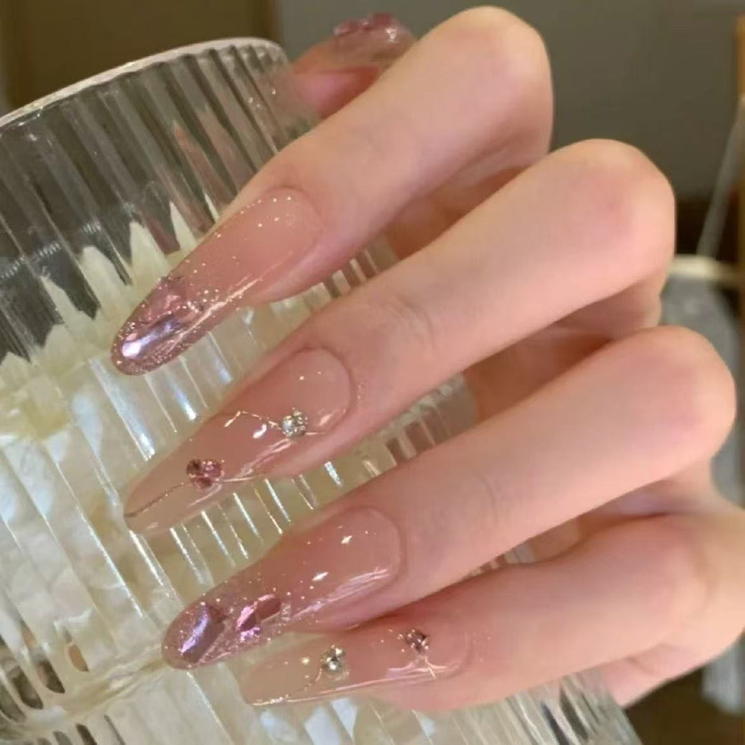Artistic Nail Extensions with Glitter Accents Stornfield