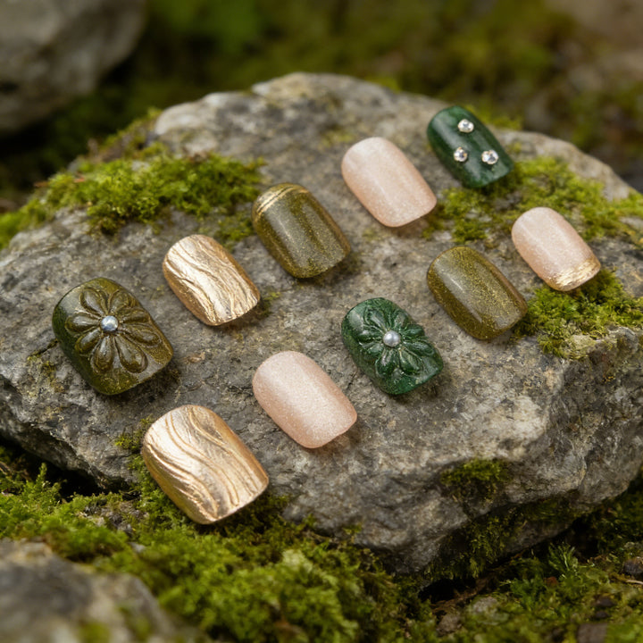 Artistic Textured Press-On Nail Art Stornfield