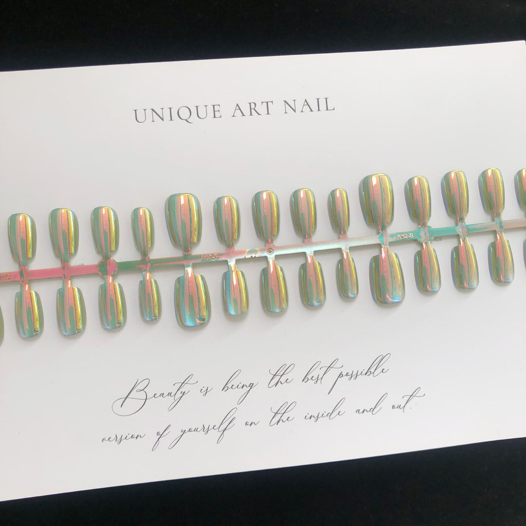 Glossy Metallic Press-On Nail Set