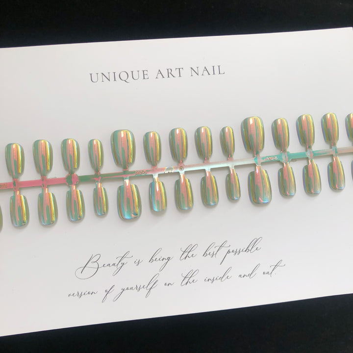 Glossy Metallic Press-On Nail Set
