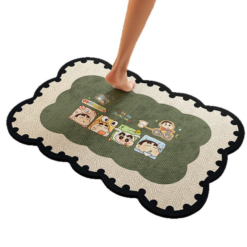 Playful Dog-Themed Bath Rug Stornfield