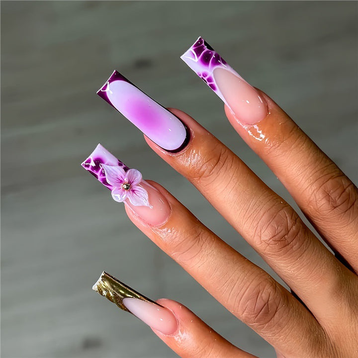 Floral Acrylic Nail Art Extensions Stornfield