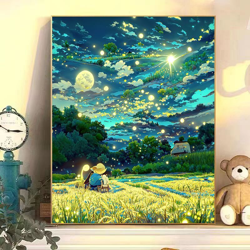 Enchanting Moonlit Landscape Canvas Art Stornfield