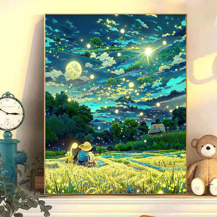 Enchanting Moonlit Landscape Canvas Art Stornfield