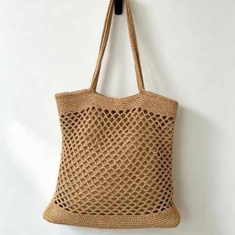 Macrame Tote Bag with Modern Mesh Design Stornfield