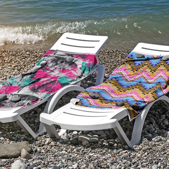 Beach towel made of skin-friendly microfiber with a creative pattern mix Stornfield