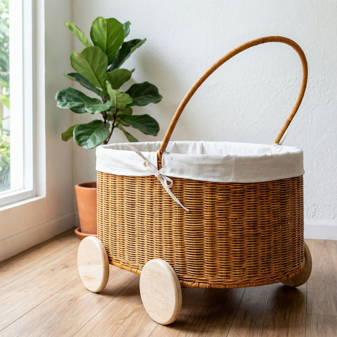 Rolling Woven Storage Cart Stornfield