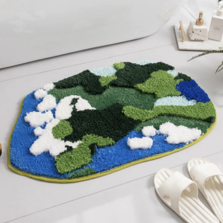 Floral Design Bathroom Mat