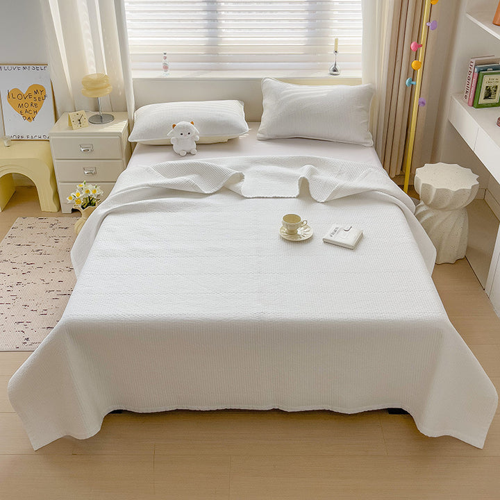 Lightweight Textured Cotton Quilt Bedspread Set