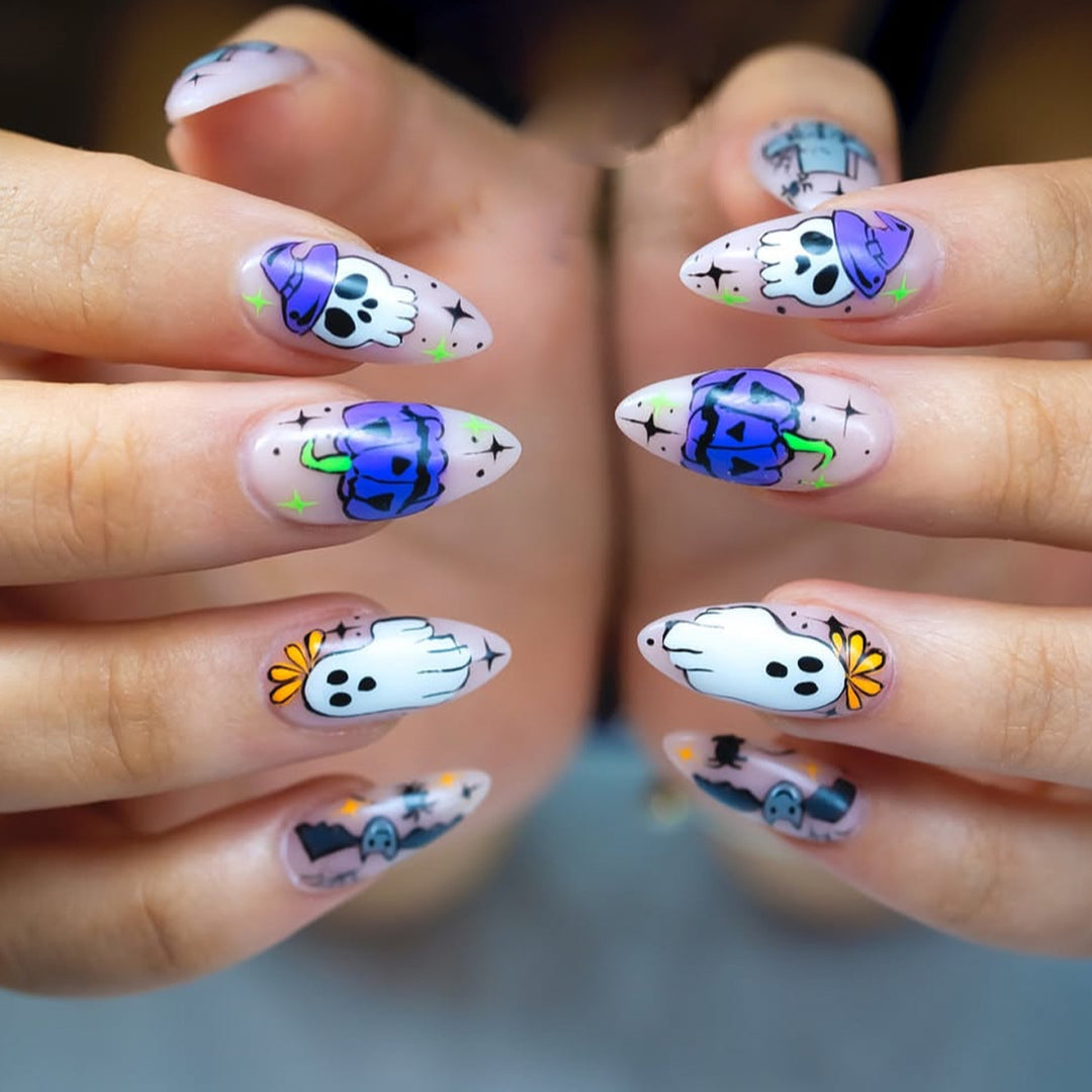 Spooky Themed Stiletto Nail Art Extensions Stornfield