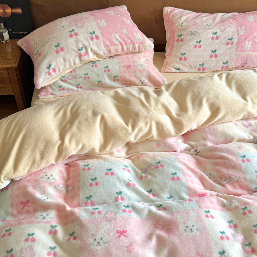 Cute Themed Flannel Bedding Set
