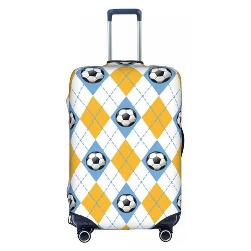 Unisex nan elastic luggage cover with football argyle pattern, tear-resistant stretch cover for trolley with handle and wheel openings Stornfield